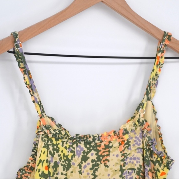 Rails Adalyn Ruffle Midi Dress Floral Yellow Green Tiered Women's S - Picture 7 of 11